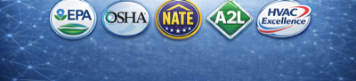 EPA · OSHA · NATE · A2L · HVAC Excellence